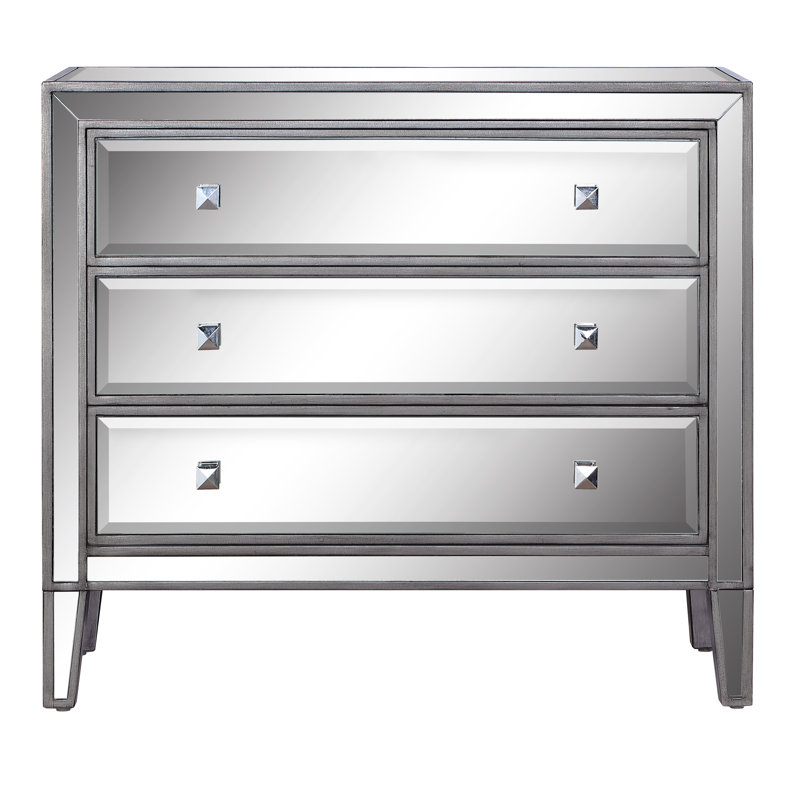 Mercer41 Richwood 3 Drawer Mirrored Accent Chest Wayfair